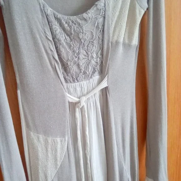 Monochromatic tunic dress Italy beige cream gray - Picture 3 of 3